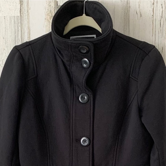Apt. 9 Black Button Down Pea Coat Jacket Women’s Size Small - Picture 5 of 16